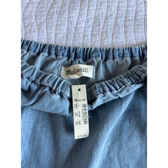 Madewell Blue Off-Shoulder Blouse - Picture 4 of 10